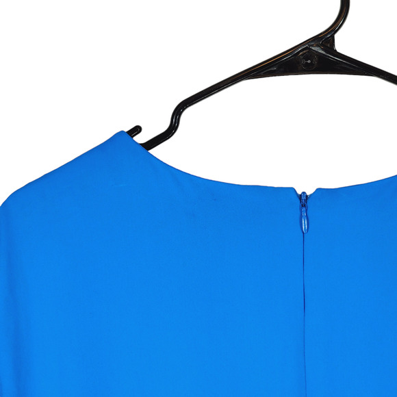 LRL Ralph Lauren Midi Sheath Dress sz 18 Women Blue Belted Keyhole Neck NEW READ - Picture 8 of 13